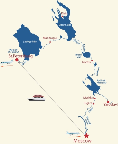 Per Schiff von St.Petersburg nach Moskau